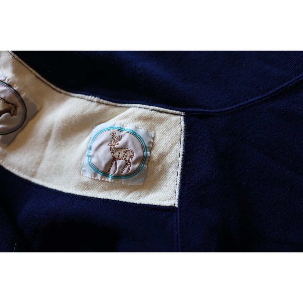 Vintage Premier International Woman's Elk/ Bear Patches Blue Sweater S - Picture 9 of 14
